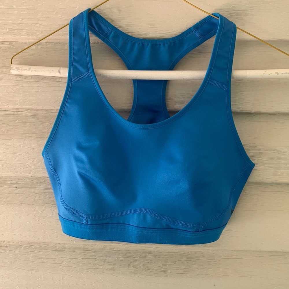 Blue Nike sports bra with net back